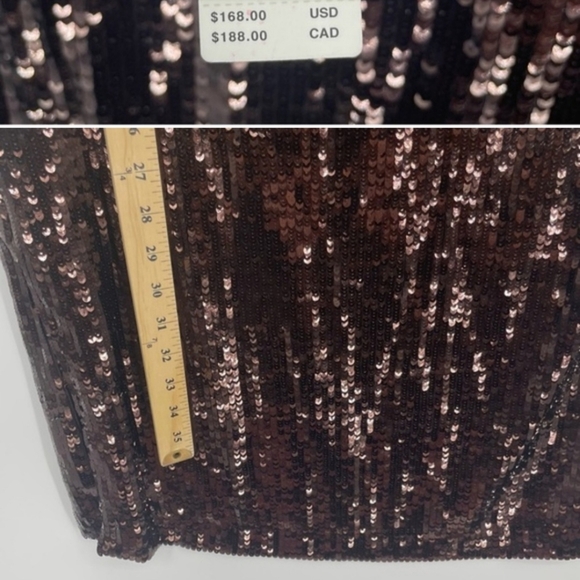 Maeve NWT Sequin Dress Brown XS - Picture 7 of 12